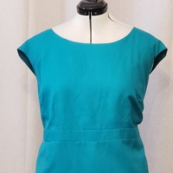 Jessica London Linen Lined Turquoise Sheath Dress & 2 PC Capri Outfit | Size 20 - Picture 3 of 10